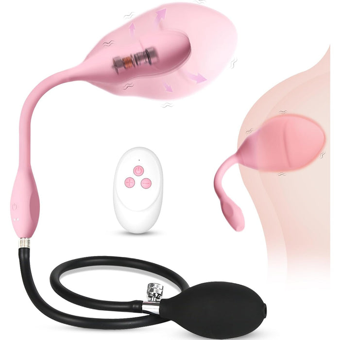 Vibrating female dildo with 10 modes and inflatable function