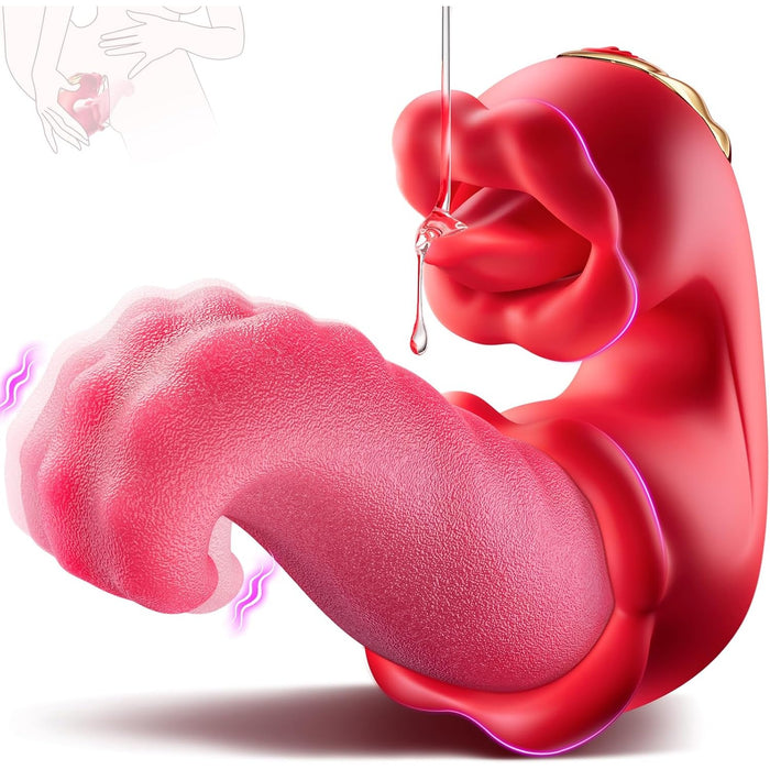 3in1 moteriškas liežuvėlio vibratoriaus rinkinys su 10 režimų ir 360° sukimu