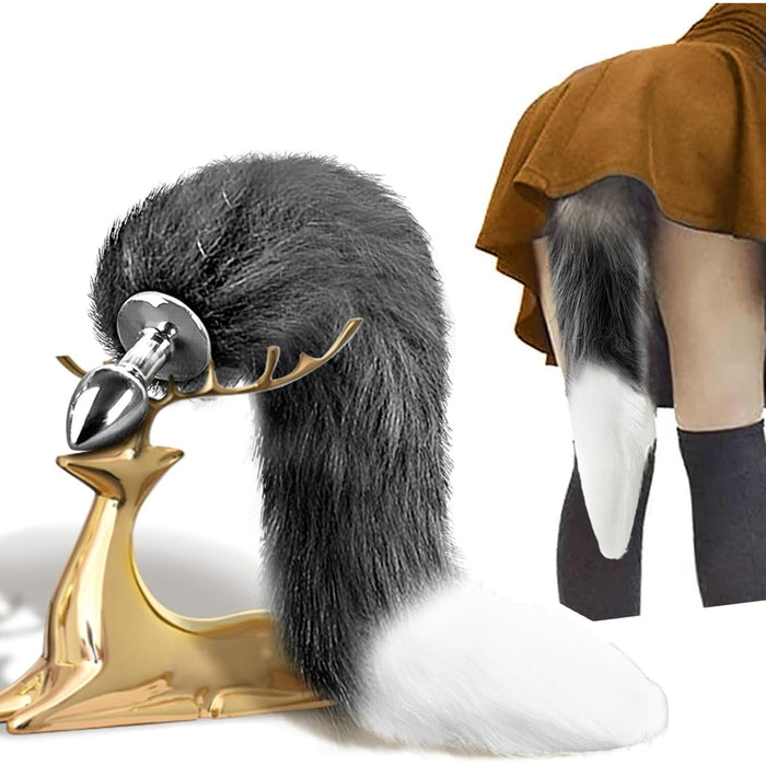 Fuchsschwanz Analplug aus Edelstahl mit weichem Kunstfell für sanfte Stimulation