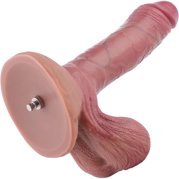 Ultra realistic dual density silicone dildo with balls and KlicLok system