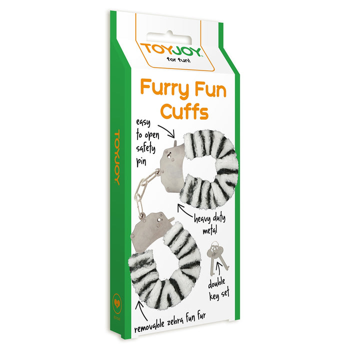 Furry Fun Cuffs zebro rašto pūkuoti antrankiai