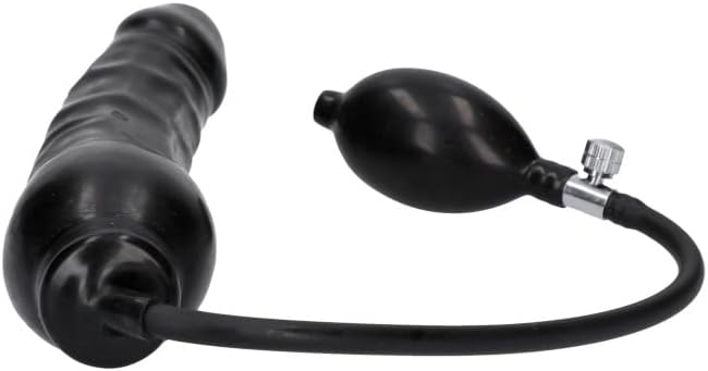 Latex inflatable dildo 'Latex Balloon' black - 23 cm long