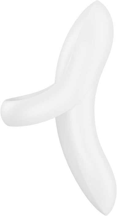 Universal white silicone finger vibrator with 12 vibration modes