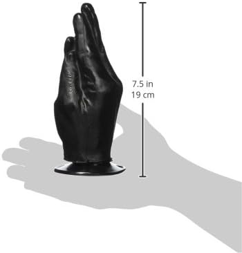 Juodas X-Man dildo su rankos forma ir stipria prisiklijuojančia siurbtuku