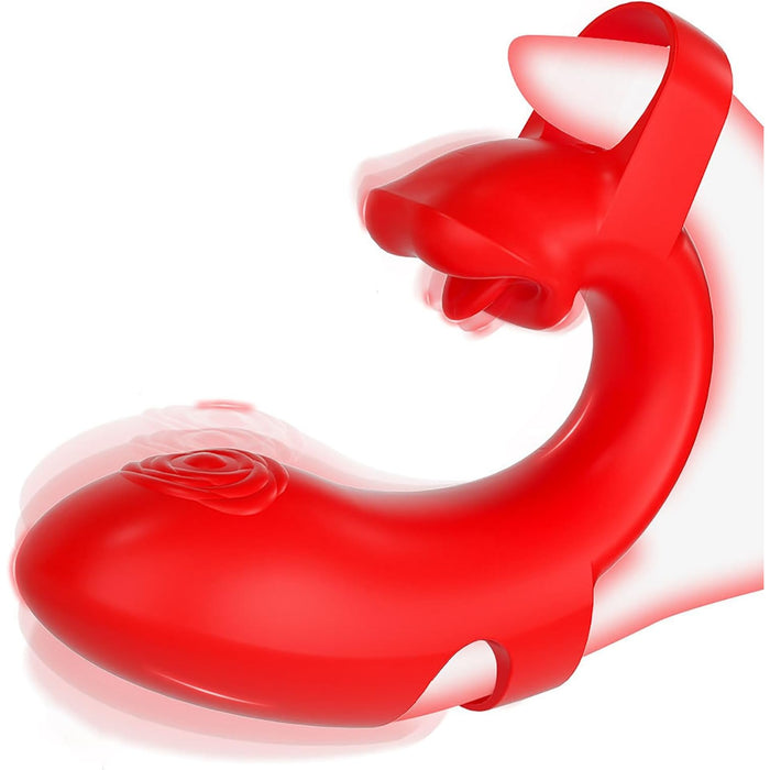 2-in-1 G taško ir klitorio vibratorius su 10 vibracijos režimų ir liežuvio stimiliacija