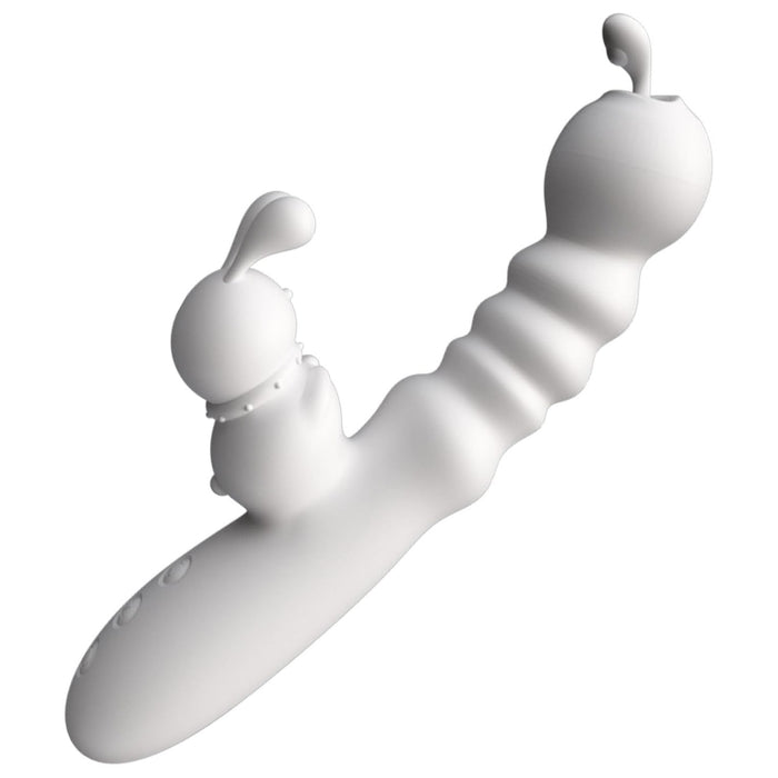 Silicone heated rabbit vibrator with 4 functions for women
