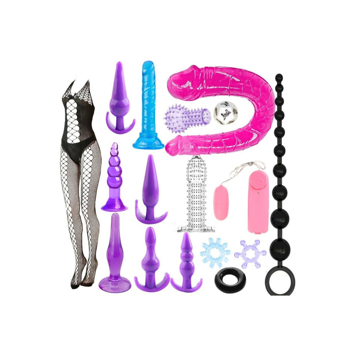 BDSM rinkinys su 17 dalių – žaidimai ir prieskoniai intymiems vakaram