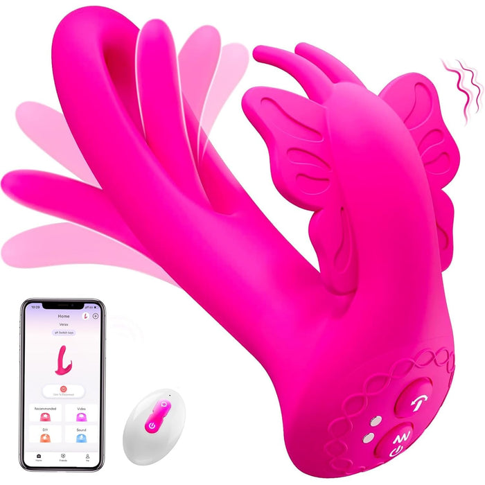 4IN1 Vibratorius Moterims su 9 Vibracijos ir Smūgių Režimais - Rožinis