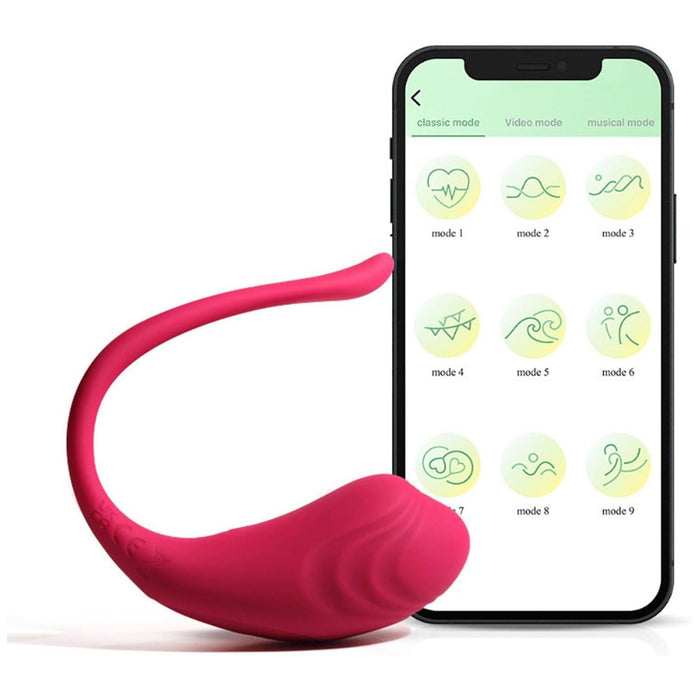 Ergonomic G-spot vibrator with 9 vibration modes and app