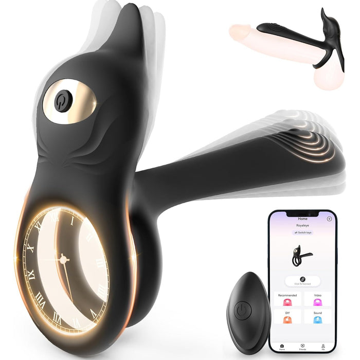 Erotic cock ring for couples with 10 vibration modes and a powerful stimulator