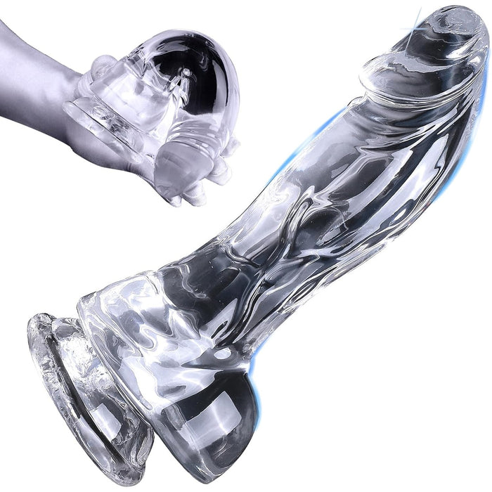 Realistic XXL dildo with strong suction base and curved design