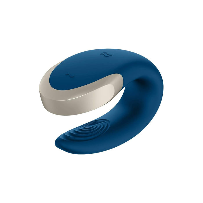 App valdomas porų vibratorius iš medicininio silikono mėlynų spalvų