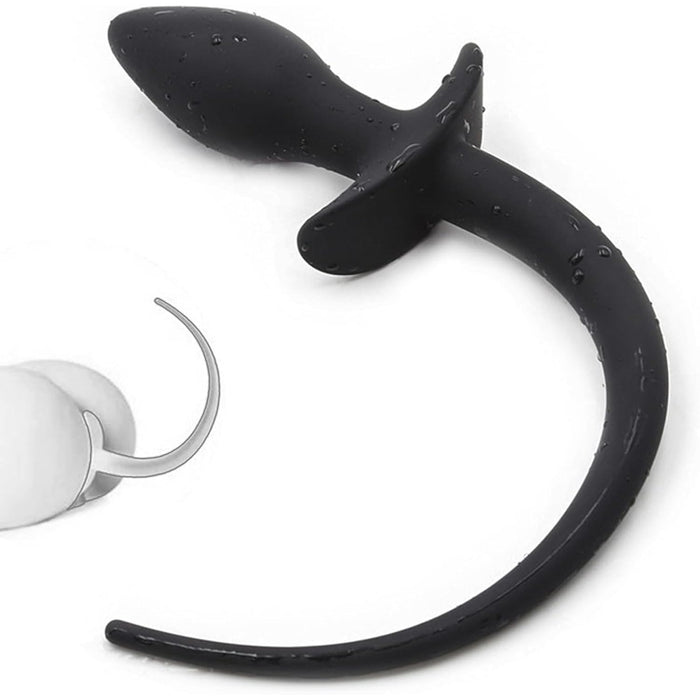 Elegantiškas silikoninis analinis kaištis su šuns uodega - 27,4 cm ilgis