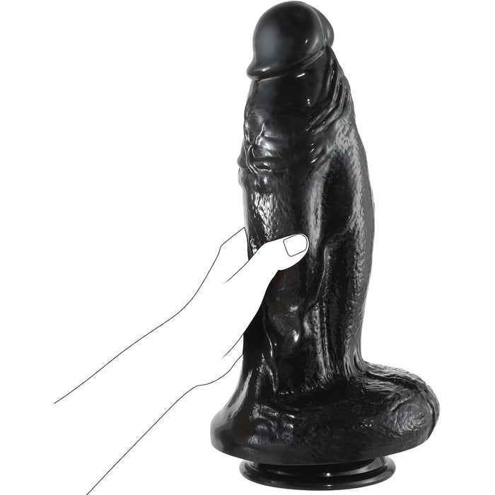 33 cm Realistiškas Juodas Gaidys su Saugia Prisitvirtinimo Tvirtove G-Spot Stimuliacijai