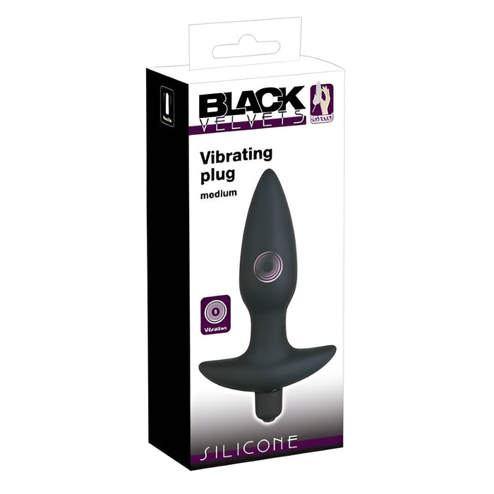 Black Velvets Medium Vibrating Anal Plug 