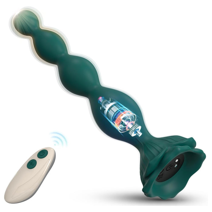 Silicone G-spot and anal vibrator with 9 vibration modes and remote control
