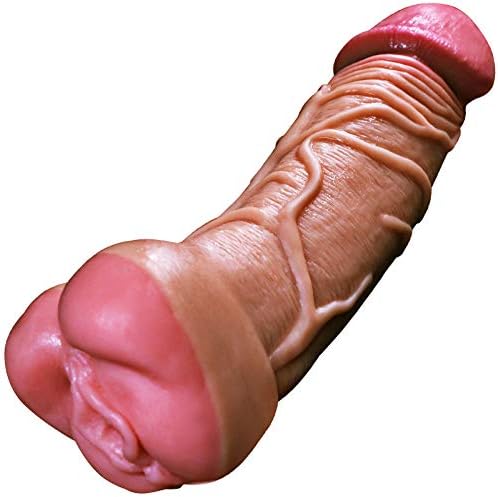 Real Dildo and Vaginal Masturbator for Men and Women, Flexible and Curved