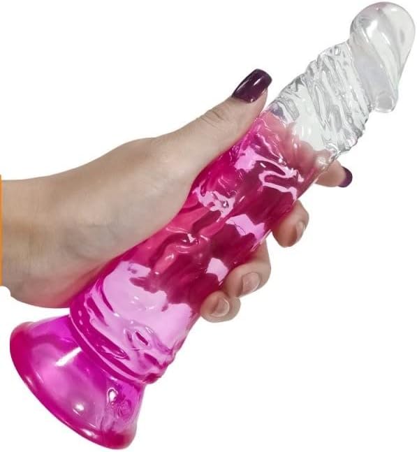 Realistic pink dildo with strong attachment base, strap-on compatible
