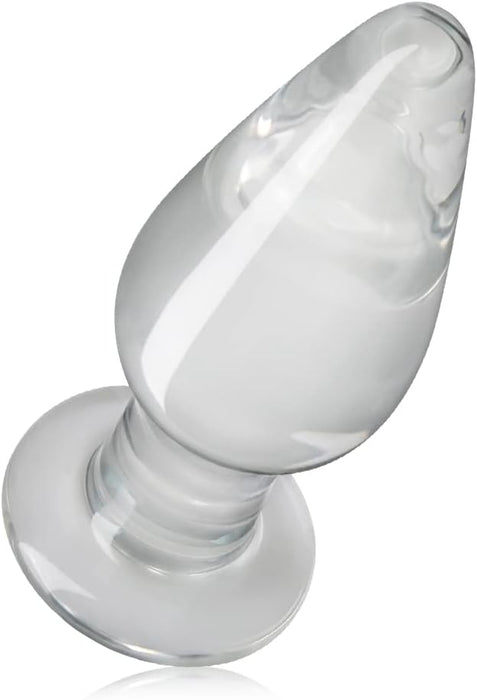 Conical glass anal plug with G-spot stimulation and temperature effect