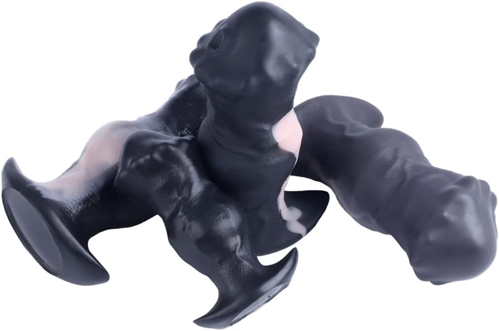 Realistic black horse-shaped anal plug made of liquid silicone (S)