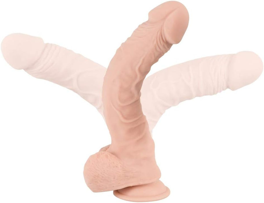 Natural design large dildo with strong attachment base