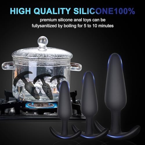 3 dalių silikoninių analinių kaiščių rinkinys su 3 dydžiais vyrams ir moterims