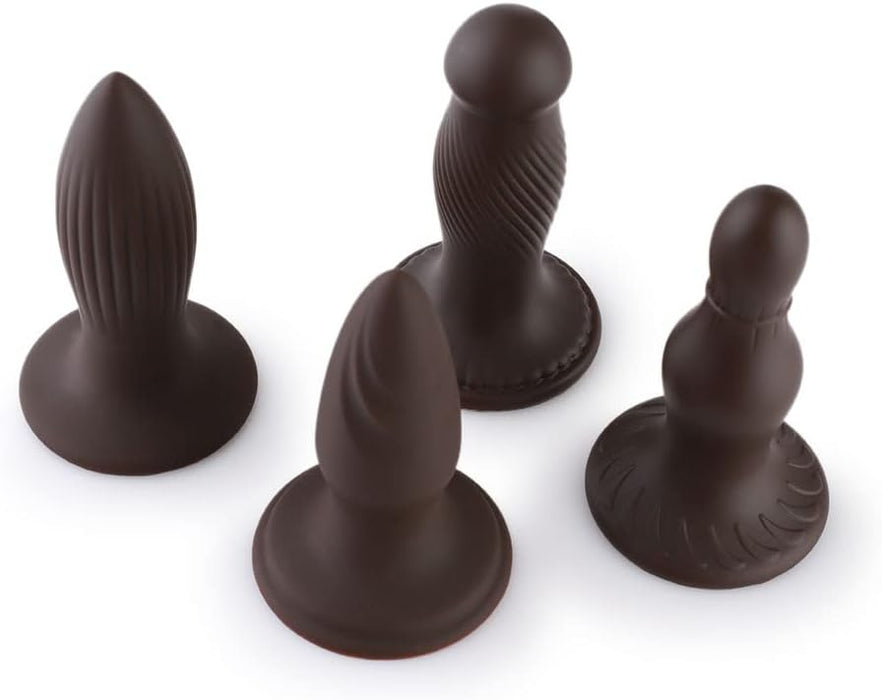 Analinių dildo rinkinys – 4 skirtingų dydžių, saugus silikono treniruoklis