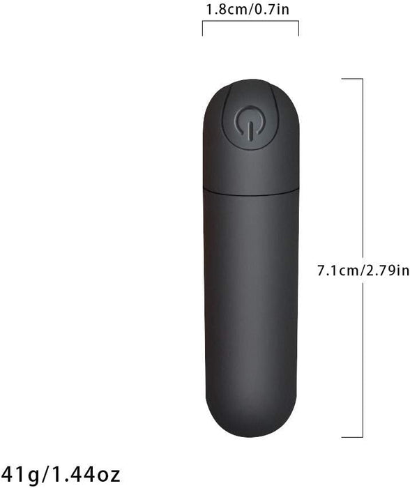 Mini Vibrator - compact vibrator with 10 vibration modes for travel, Black