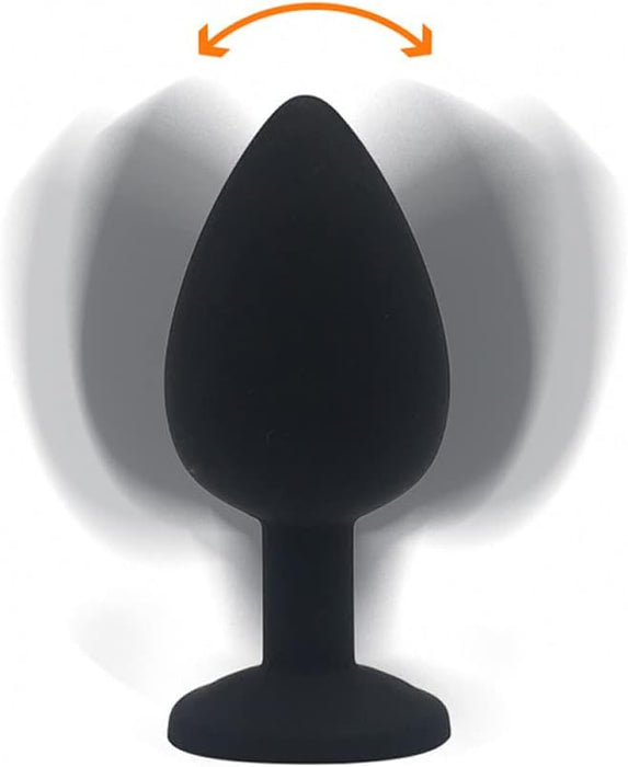 3-piece silicone anal plug set with crystal - for beginners and advanced users