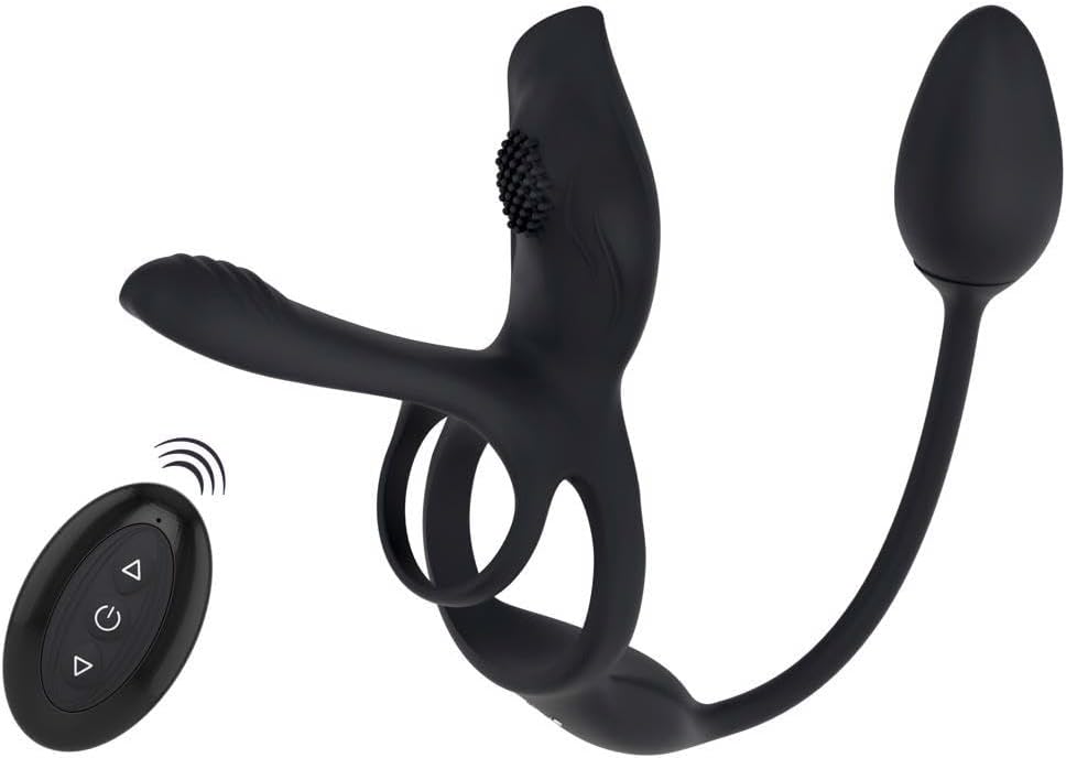 Pora mėgstamiausias daugiafunkcis poros vibratorius su 5 funkcijomis ir reguliuojamais žiedais