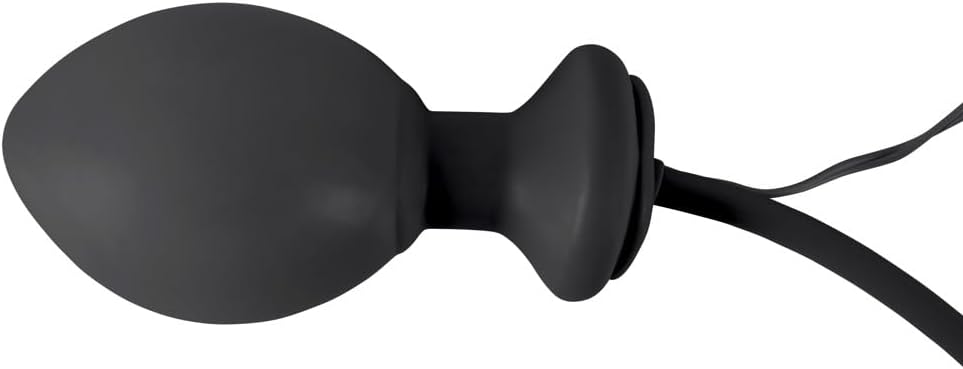 Transparent, black anal plug with remote control and pump