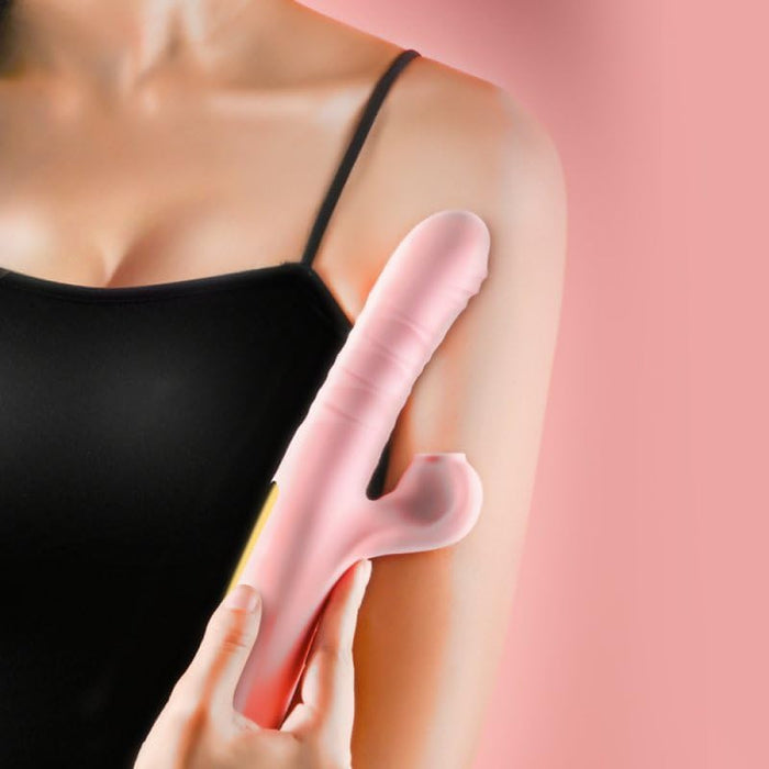 24cm Vibrator su 10 režimų vibracija ir stipriai veikianti siurbimo funkcija moterims
