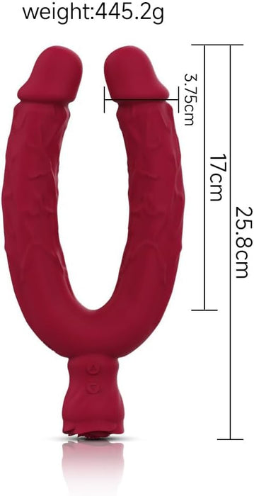 U formos dvigubas vibratorius su 10 vibracijos režimų moterims ir poroms