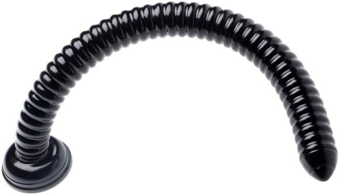 19 inch curved rimmed anal toy with strong attachment base