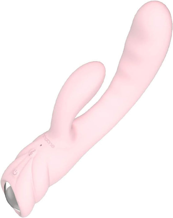Pink G-spot vibrator with soft silicone and heating function