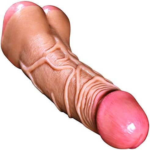 Real Dildo and Vaginal Masturbator for Men and Women, Flexible and Curved
