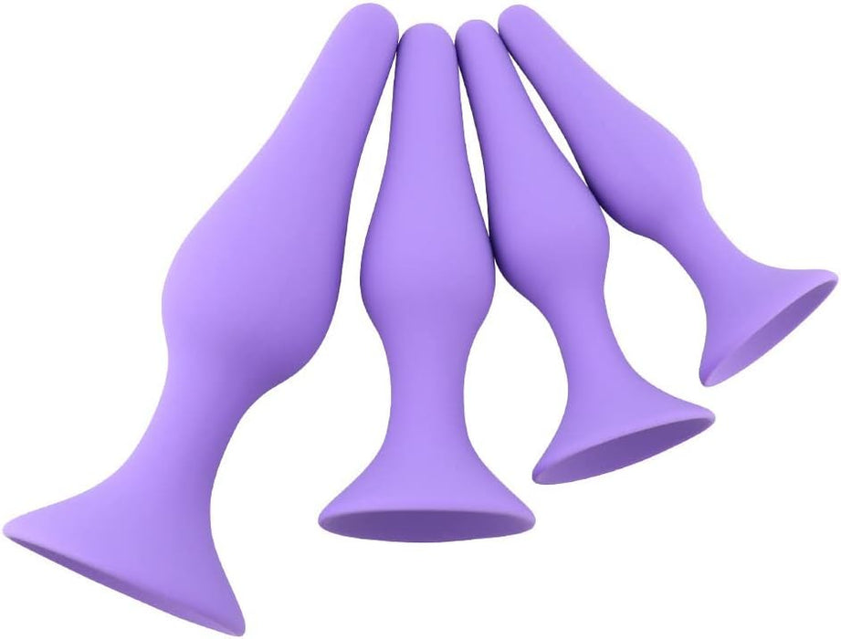 Anal plug set for beginners and advanced users with a strong suction base