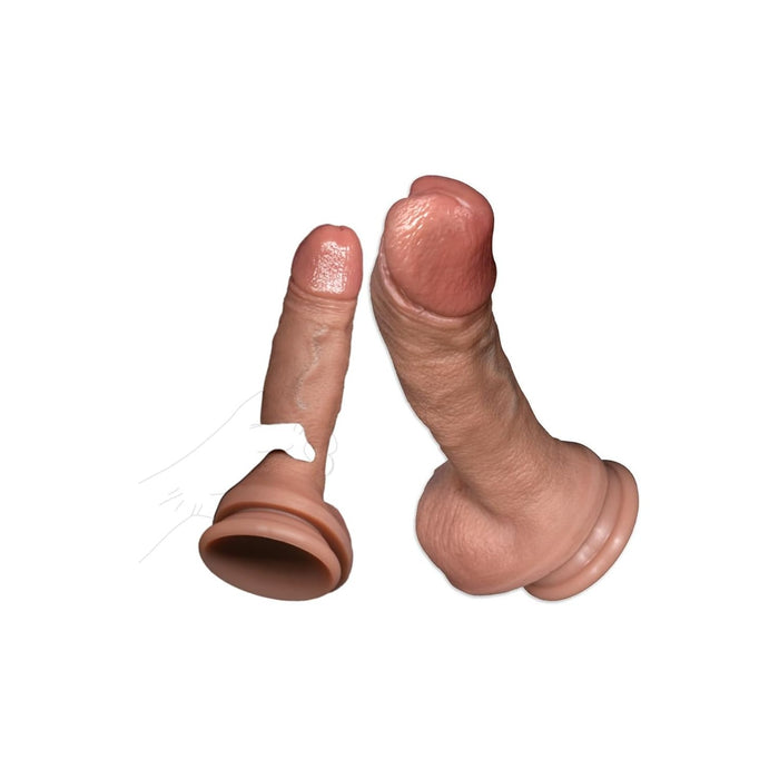 Realistic silicone dildo with strong suction cup - size M