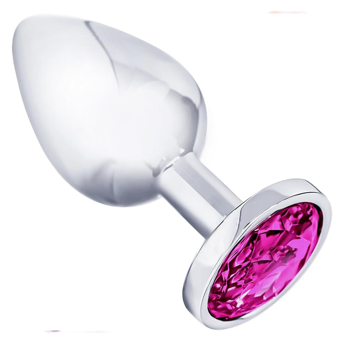 Elegantiškas rožinis analinis kaištis moterims iš nerūdijančio plieno su deimantu