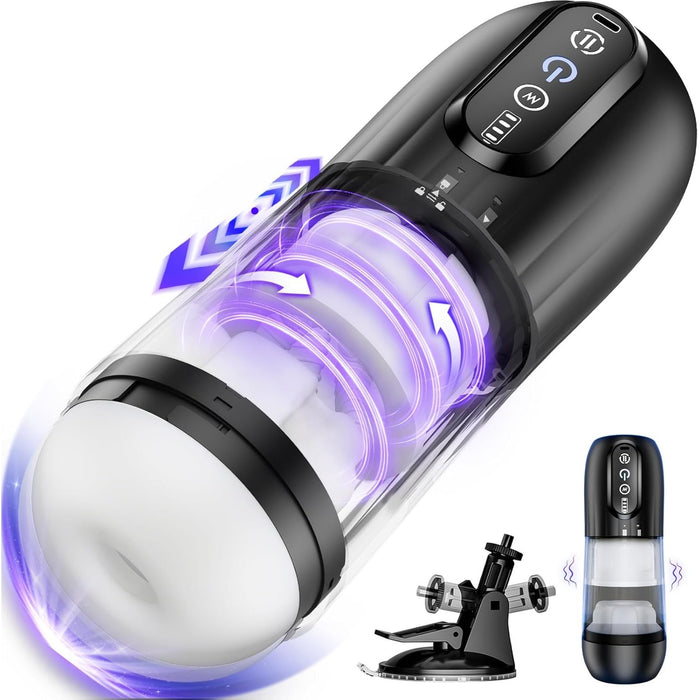 Elektrinis vyriškas masturbatorius – teleskopo, sukimosi ir vibracijos funkcijos