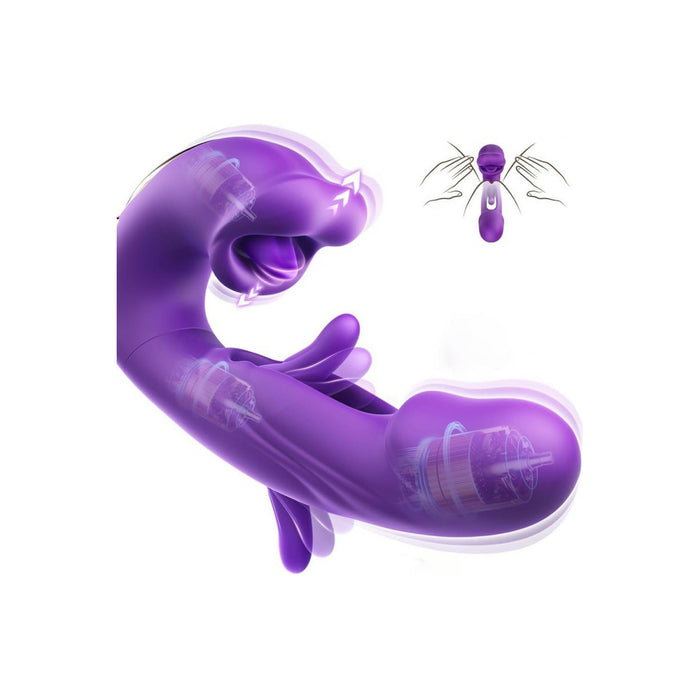 3-in-1 Clitoral G-spot Vibrator with 7 Vibration and Tongue Modes