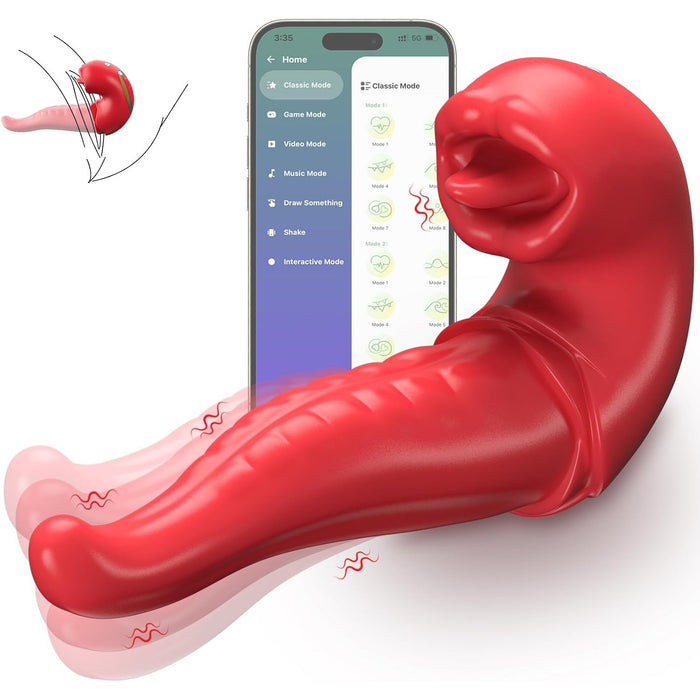 3-in-1 Zungenvibrator mit APP-Steuerung für intensive G-Punkt- und Klitorisstimulation