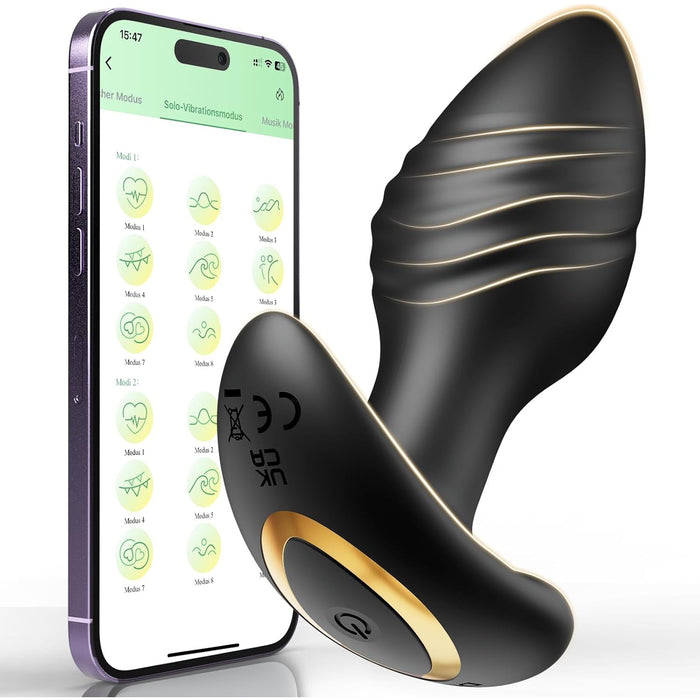 Anal vibrator with 9 modes and couples control for safe pleasure