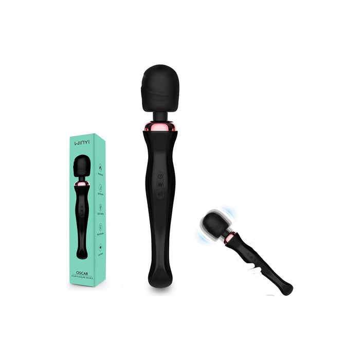 Silicone double-sided massager with 20 vibration modes - 32 cm long, waterproof