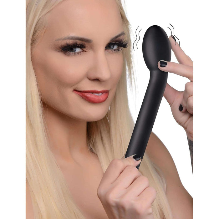 Black 6-inch vibrator with rounded tip for G-spot stimulation