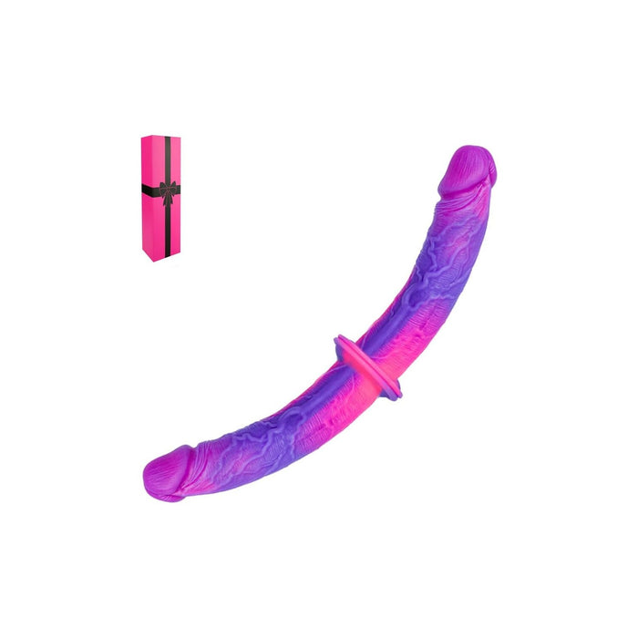 Double-ended double dildo with strong suction cup, 30 x 3.2 cm