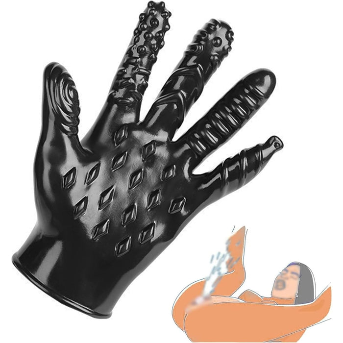 Massage glove with stimulation - sensual pleasure for couples and solo