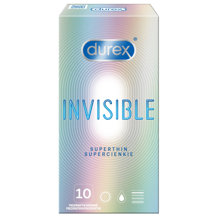 Durex Invisible Close Fit ploni prezervatyvai 10 vnt.