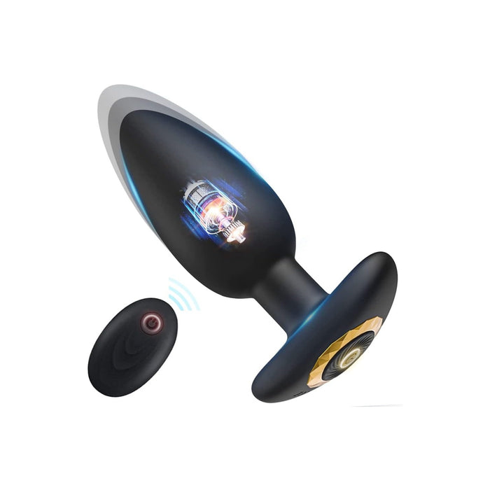 Large anal vibrator with 10 intense vibration modes and remote control