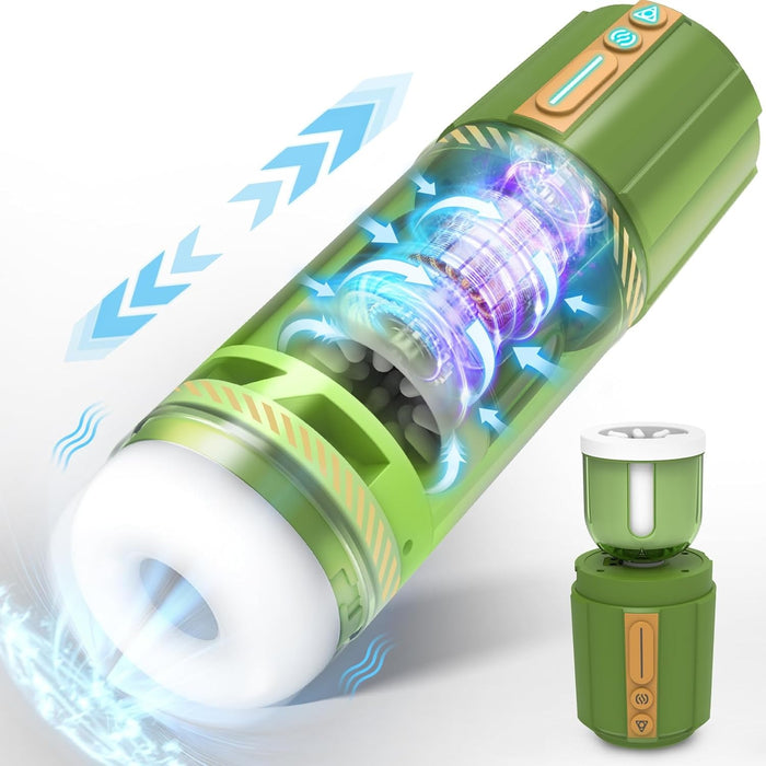 Electric masturbator with 8 rotation and vibration modes for men